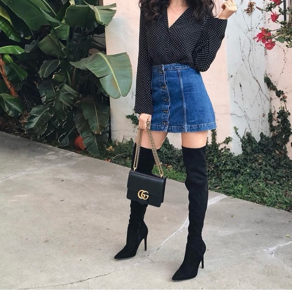 TOPSHOP dark denim button skirt - Picture 9 of 9